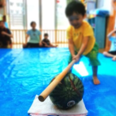 スイカ割りをしました♪7月22日の給食_c0293682_1746326.jpg