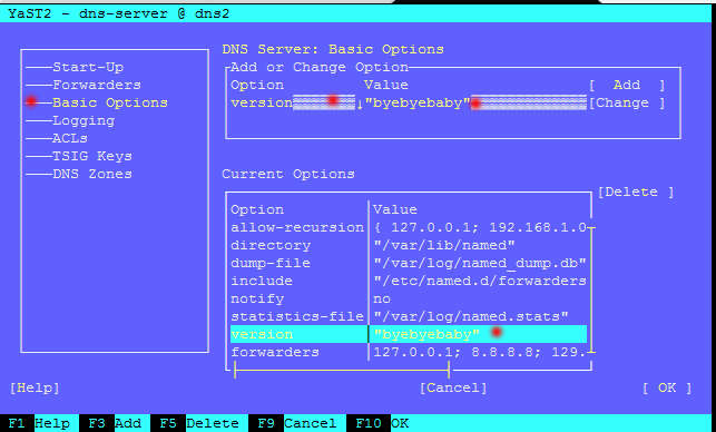 Bind のバージョンを隠す方法: SUSE は YaST で_a0056607_8542925.jpg