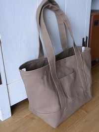 パラフィン帆布 マチ広トート 持ち手長め 薄茶 Su Su Diary パラフィン帆布 マチ広トート 持ち手長め 薄茶 Su Su Diary