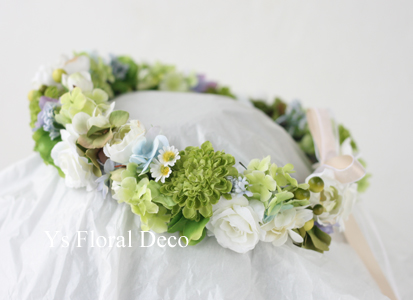 白グリーンの花冠 ハワイ挙式の新婦さんへ_b0113510_223735.jpg