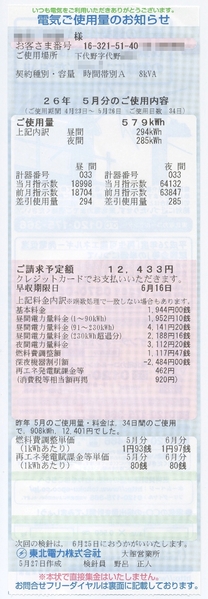 Ｑ－１　代野の家　「オール電化電気料金」_c0104793_11465263.jpg