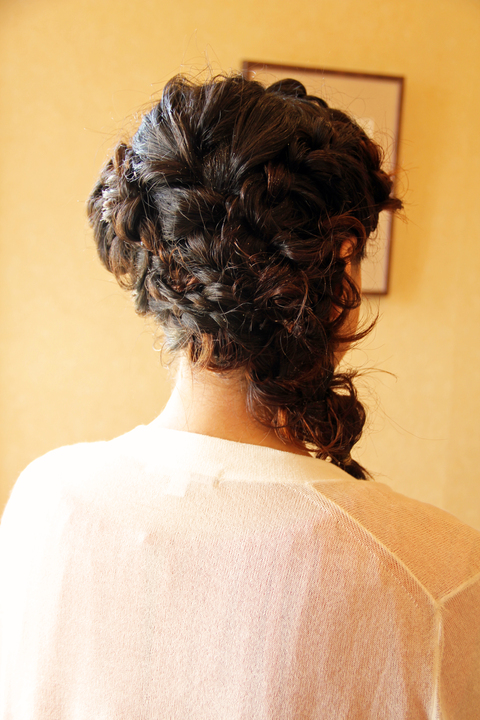結婚式 髪型 編み込み ヘアアレンジ アップ さくら市美容室エスポワール アナ エルサ髪型 美容室エスポワール