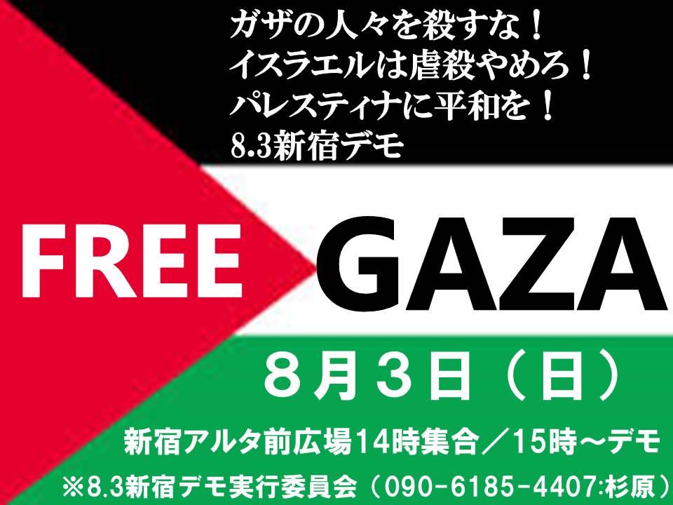 8/2 新宿でガザの人々を殺すなデモ 600人が参加_f0212121_20561489.jpg