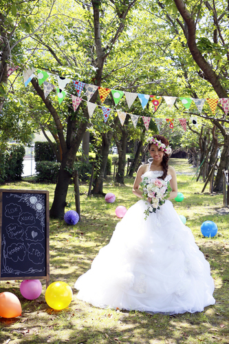 フラッグガーランド 鹿児島の小さな結婚式 La Marie