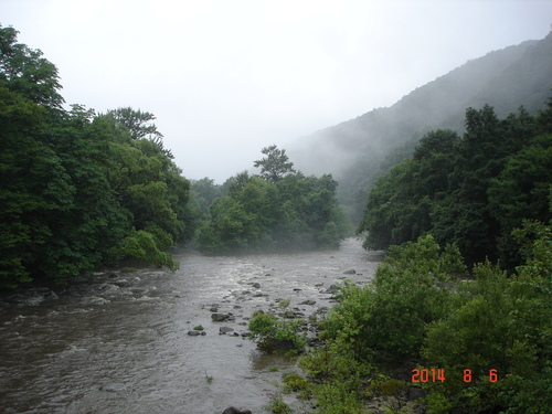 奥入瀬渓流　朝から強めの雨が降ってます_d0165378_9193031.jpg