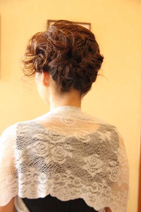 結婚式 およばれヘアセット ヘアアレンジ ボブ 髪型 早朝営業 さくら市美容室エスポワール 美容室エスポワール