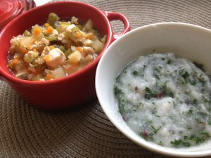 9ヶ月の離乳食 ぶだん草のおかゆ トゥールーズの空の下