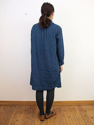 8/10 prit 16/1インディゴ綿麻サテンショールカラーワンピース入荷_f0325437_11254387.jpg