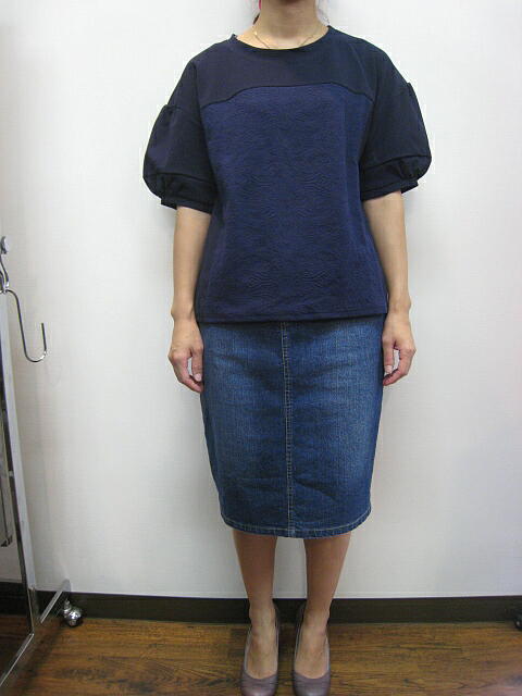 ＯＳＭＯＳＩＳ （オズモーシス）　切替パフスリーブＴシャツ ＮＡＶＹ_a0089359_12202179.jpg