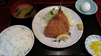 8/11昼 アジフライ定食¥700@宇奈忠(JR豊田駅前)_b0042308_21305674.jpg