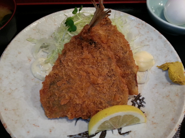 8/11昼 アジフライ定食¥700@宇奈忠(JR豊田駅前)_b0042308_213138.jpg