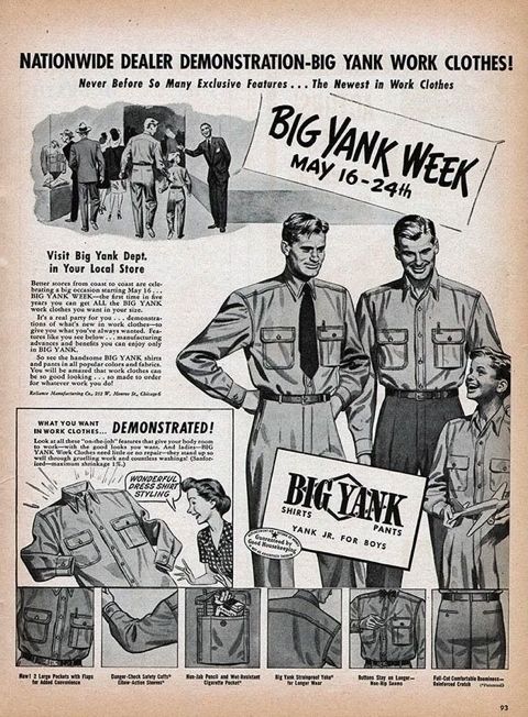 \"1947 Big Yank mens work clothing ad vintage Print / advertisement\"ってこんなこと。_c0140560_10435233.jpg