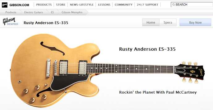 Gibson ES-335 Rusty Anderson パイロットラン DMC（*sold