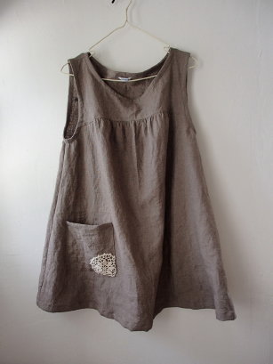 ** R*R アンティーク風モカ色リネンの服 **_d0147488_16322080.jpg