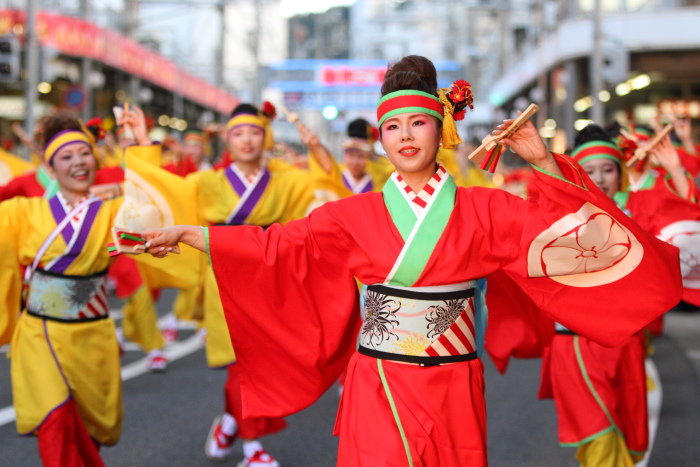 第61回よさこい祭り 本祭１日目 濱長 花神楽 その2_a0077663_8532065.jpg