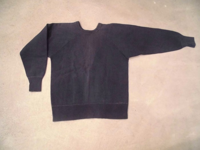 60〜70s ヘインズ　スウェット　ナス紺 60s HANES BREEZE SHIELD 無地 コットン 半袖スウェット ナス紺