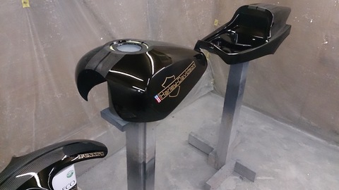 ハーレーXR1200 明る カーボンサイドカバー