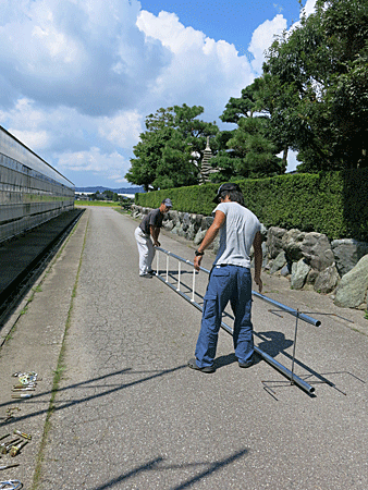 防風ネット支柱作り 美味しいトマト日記