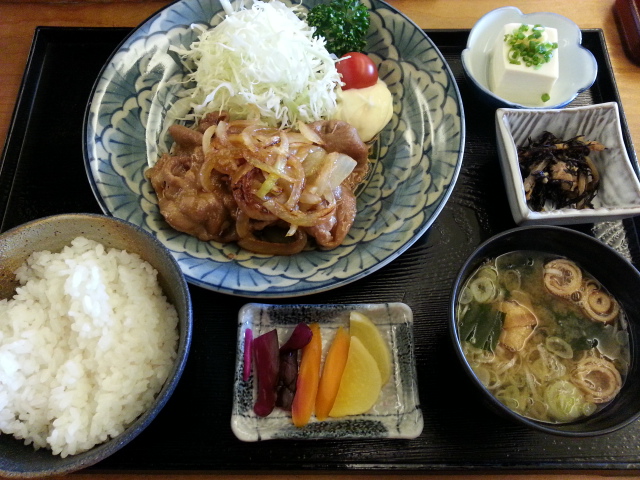 9/4有給休暇 豚生姜焼き定食¥680&生ビール¥580@縄文の湯_b0042308_23572018.jpg