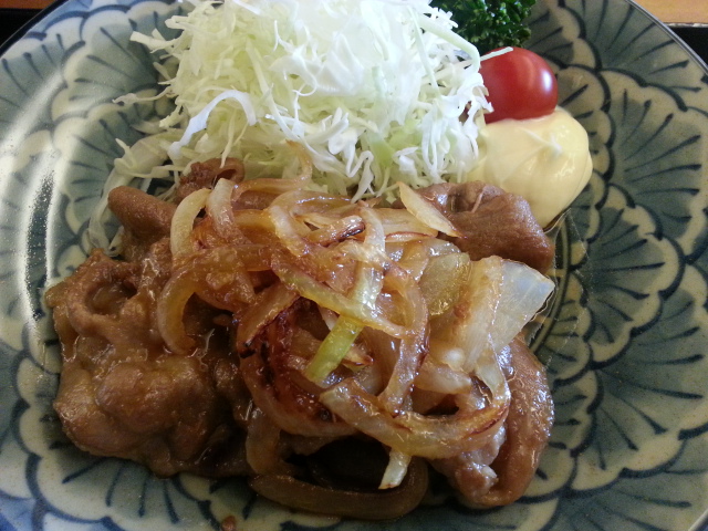 9/4有給休暇 豚生姜焼き定食¥680&生ビール¥580@縄文の湯_b0042308_23573252.jpg