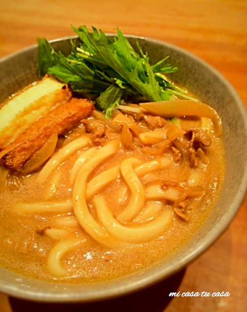 アーモンドミルクでクリーミーカレーうどん。_f0174982_2124301.jpg