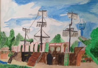 小学生の風景画 １ 木土愛楽