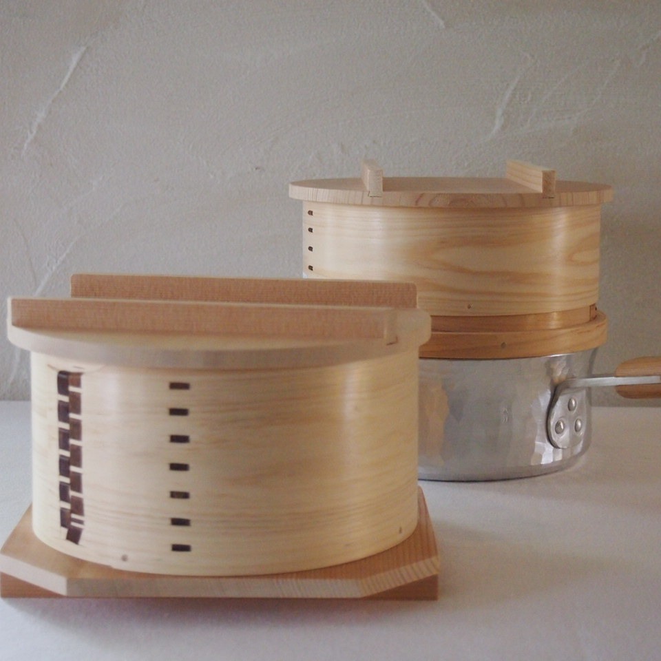 定価14300円 足立茂久商店 わっぱ蒸し器 6寸 電子レンジ使用可能 足立茂久