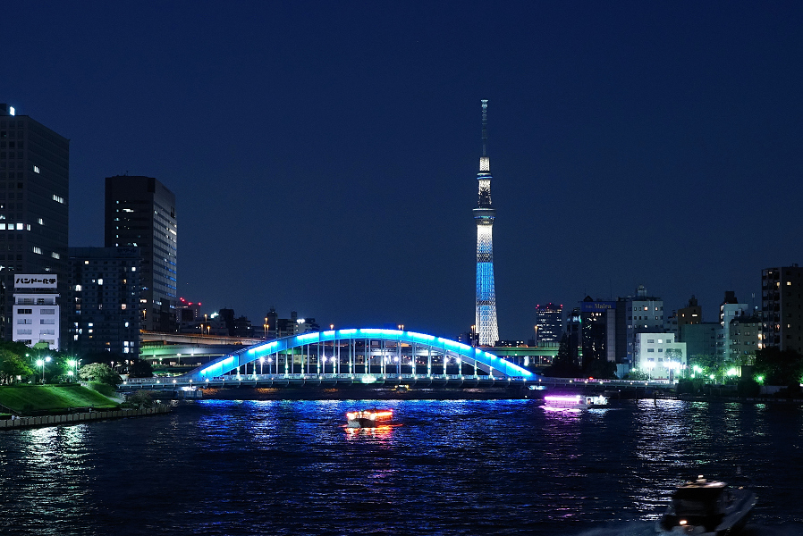 月島から永代橋 東京スカイツリー My Thinking In Tokyo 東京点景