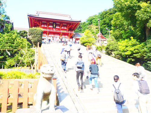 小町通りからの鶴岡八幡宮_b0349673_16444587.jpg