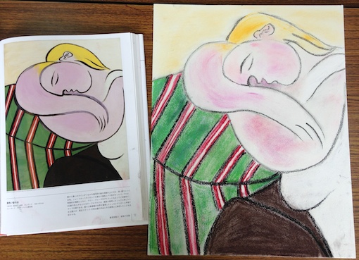 ピカソ パステルで模写 アトリエｋｕｃｃａ 絵画造形教室