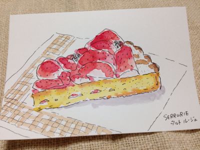 スイーツにハマりそう M すみさんからの絵手紙 スイーツにハマりそう M すみさんからの絵手紙