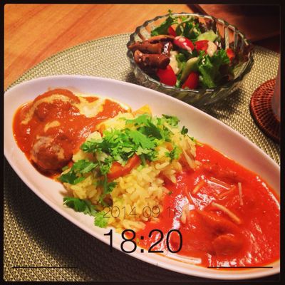おもてなしの次の日はインドカレープレート_b0065587_92101.jpg