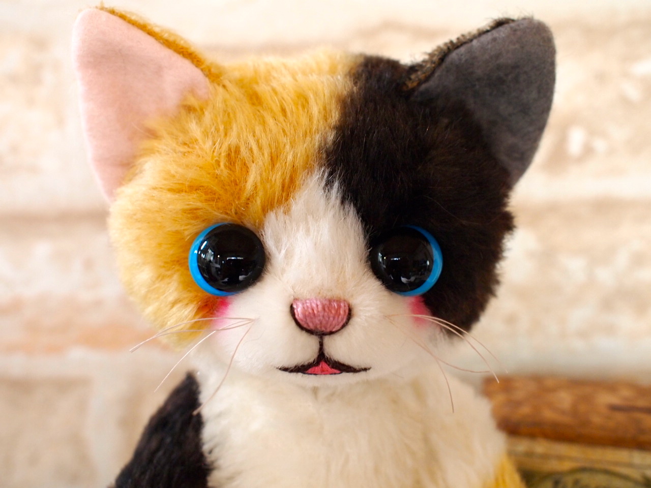 オーダー ブルーアイの三毛猫ちゃん ネコベア オーダー ブルーアイの三毛猫ちゃん ネコベア