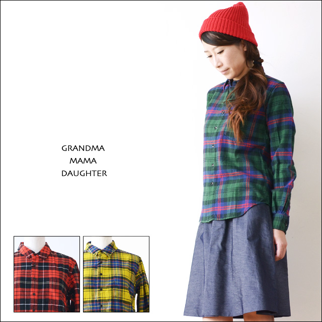 GRANDMA MAMA DAUGHTER [グランマ・ママ・ドーター] レギュラーカラーチェックシャツ [GS430701] LADY\'S_f0051306_19385145.jpg