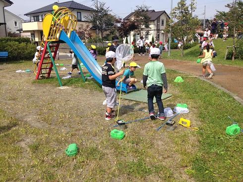 はまい場公園では中野栄小１年生が虫取りを・・・_d0261484_2142677.jpg