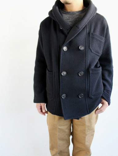Hackney Union Workhouse Fisherman Coat Short Navy Italian Wool Products For Us Bumpkins Putting On Airs
