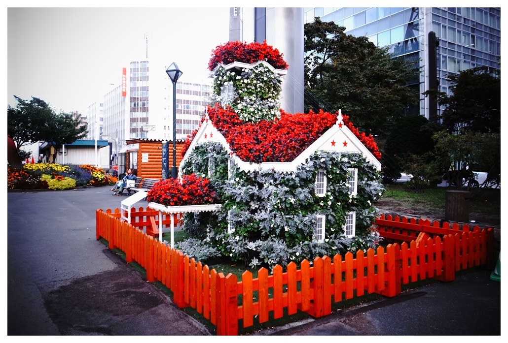 札幌時計台を1/6スケールの花で表現し、大通公園に新たな魅力を加えた「花の時計台」_b0103470_7101818.jpg