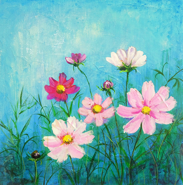 アクリルガッシュで花を描こう 大阪の絵画教室 アトリエｔｏｄａｙ