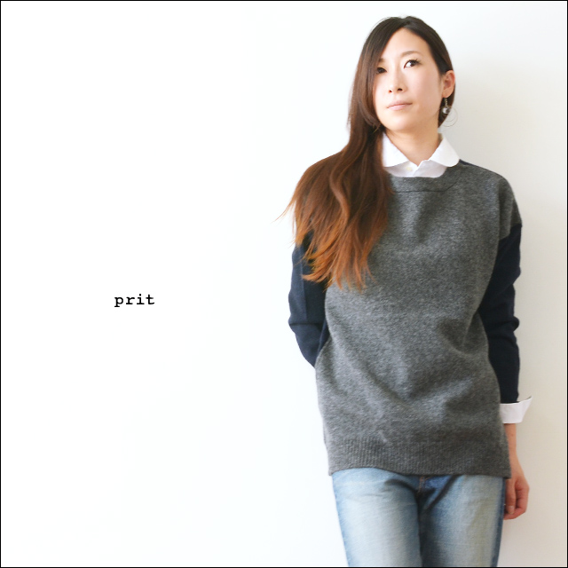 prit [プリット] 2/10 ウール天竺編×2/30ウール天竺編ボートネックプルオーバーニット [905112] LADY\'S_f0051306_1611918.jpg