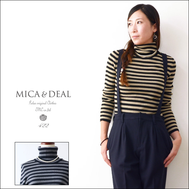 MICA&DEAL [マイカアンドディール] ボーダーリブタートル with parlneckless [M14C077] LADY\'S_f0051306_21619.jpg