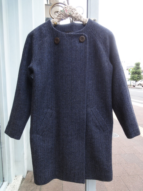 marble-SUD :: ツイードヘリンボーン NO COLLAR COAT_a0110932_1622563.jpg