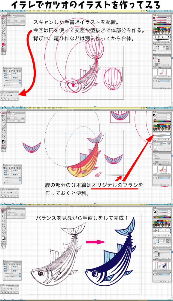 イラレでカツオのイラストを作ってみた！_d0094245_12361843.png