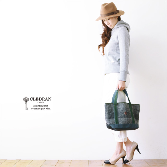 CLEDRAN [クレドラン] WOOL TOTE S [CL-2232 , 81-2623/81-2624] ハリスツイードの生地を使用 LADY\'S_f0051306_16102742.jpg