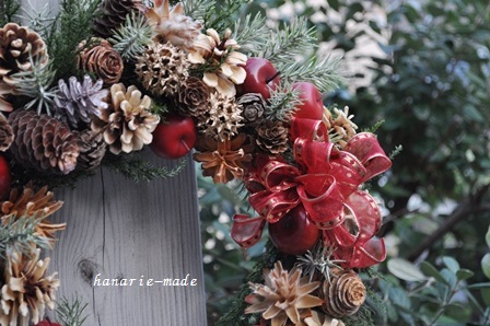 order wreath コニファーと木の実のクリスマスリース　ご確認ための記事となります～　　_c0219357_23511986.jpg