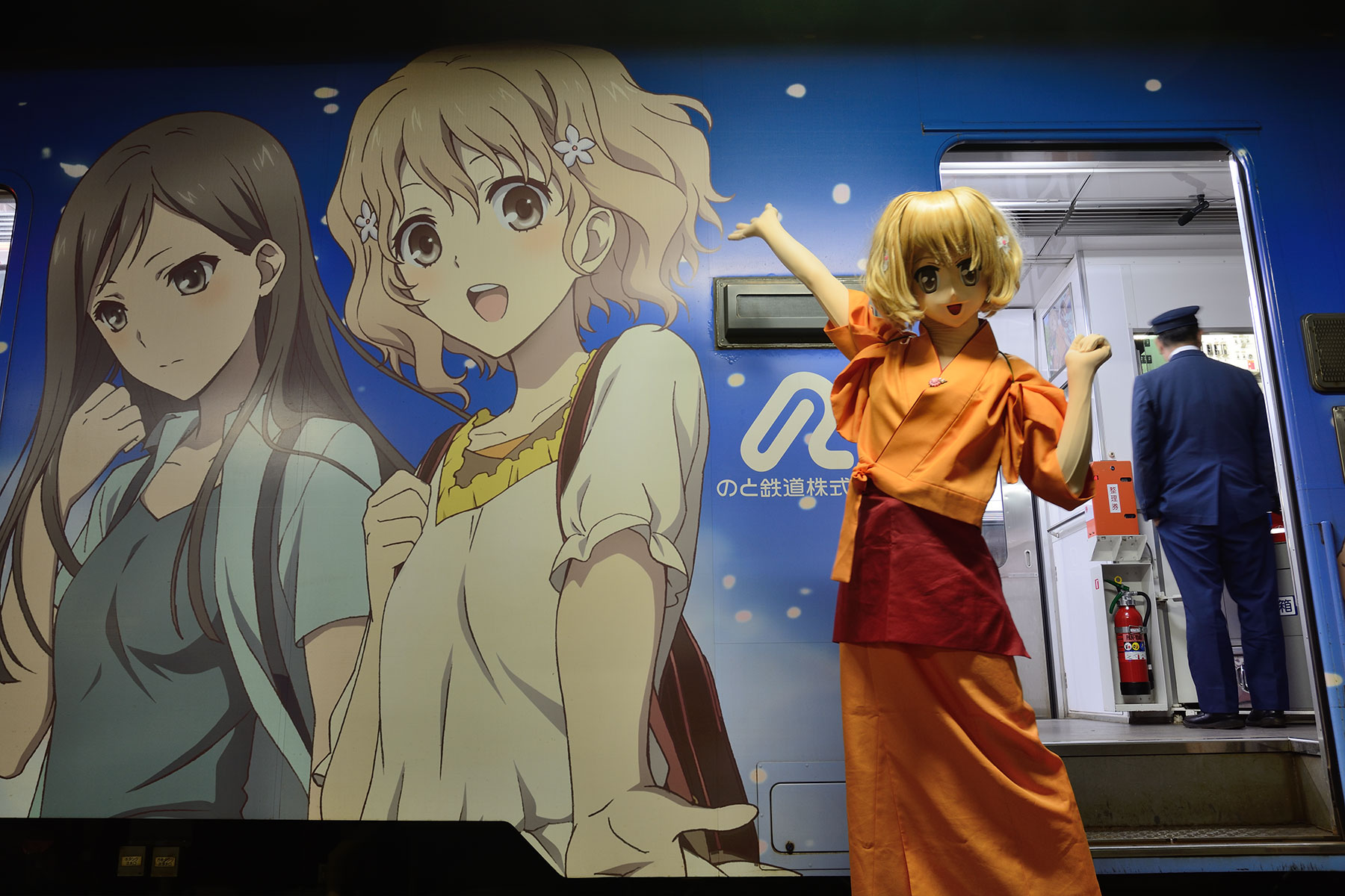 のと鉄道 Nt0型 花咲くいろはラッピング 1号車引退前夜 Sky Lounge Garden Transporter Side のと鉄道 Nt0型 花咲くいろはラッピング 1号車引退前夜 Sky Lounge Garden Transporter Side