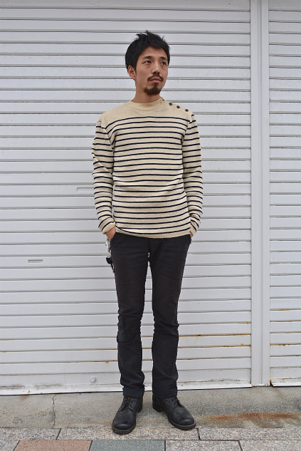 French marine border wool knit snaps_f0226051_21145632.jpg