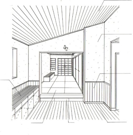 手書きの図面とイメージイラスト 建築家とつくる木の家 光設計の 呼吸する住まい 手書きの図面とイメージイラスト 建築家とつくる木の家 光設計の 呼吸する住まい