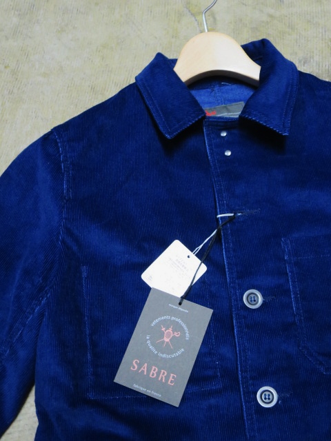 SABRE ・・・ Indigo CORDUROY CoverAll JACKET! 形・色味・雰囲気・評判良し!!!_d0152280_824040.jpg