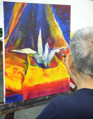 一般コース油彩画 背景 下地の色を活かしながら描く 芸大 美大受験予備校 成城美術研究所ブログ