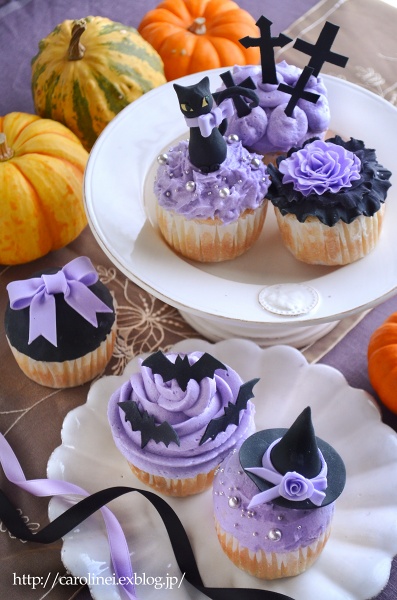 ハロウィンカップケーキ Homemade Halloween Cupcakes : お茶の時間にしましょうか－キャロ＆ローラのちいさなまいにち－  Caroline  Laura's tea break